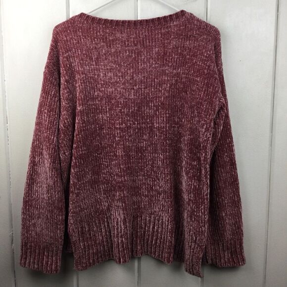 Jones New York Rose (Pink) Chenille Crew Neck Sweater, Size Small - Picture 6 of 8